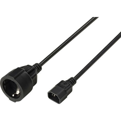 Sygonix SY-7154200 Strom Anschlusskabel  Schwarz 0.30 m