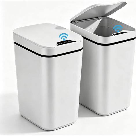 Lot De 2 Poubelles Automatiques 12L Avec Capteur, Sans Contact (1/5)