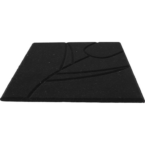 12Pcs panneaux muraux insonorisants chambre auto adhésif haute densité décoratif panneau acoustique polyester fibre noir (1/2)