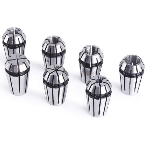 ER11 Spannzangensatz für CNC-Gravierdrehmaschine, 7-teilig, 1,0–7,0 mm