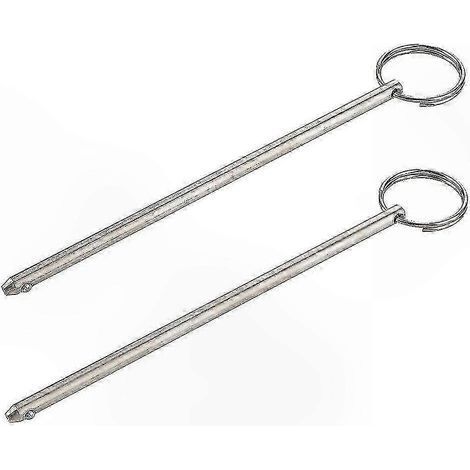 Goupilles à dégagement rapide, 6 mm de diamètre, 146 mm de longueur utile, paquet de 2, toutes fabriquées en acier inoxydable 316. (1/5)