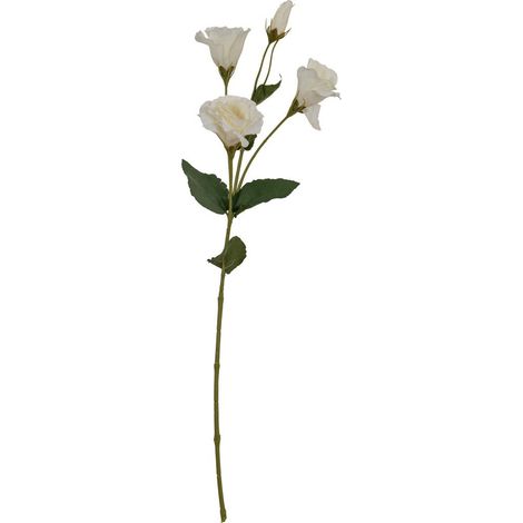 Lisianthus Spray Artificial Flower - Plastic - L15 x W15 x H69 cm - White