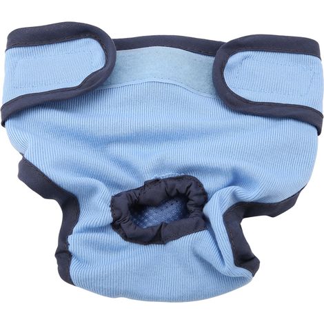 Culotte Hygienique pour Chienne en Polyester - Couche Sanitaire pour Chiot Taille M Bleu (1/5)