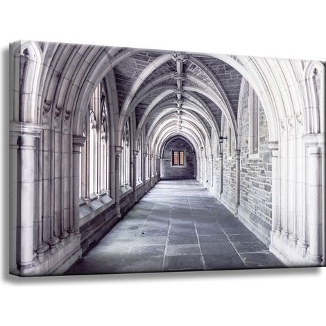 Leinwandgemälde Architektur Korridorbögen 60x40 Stil Barock