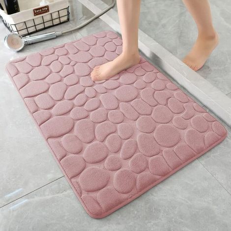 Badematte aus Memory-Schaum, Fliesenmatte, super saugfähig, für Badezimmer, maschinenwaschbar (20 x 32, rosa) (1/4)