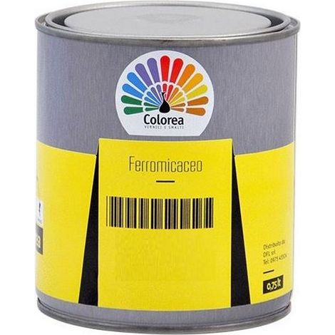Colorea vernice smalto ferromicaceo grigio scuro 0,750 lt per ferro e ferro battuto satinato metallico vari colori Grigio Scuro