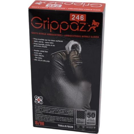 Gant à usage unique Grippaz® 246A (boîte de 50) - 8/M - GRIPPAZ