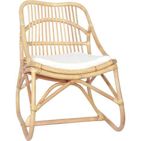 Sedia in Rattan e Lino vidaXL