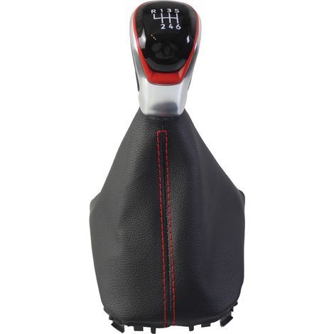 Suitable for the Volkswagen Ibiza dust cover + integrated modification accessory kit for the Golf 8 steering wheel gear shifter, 6-speed kit with red trim and piping, a set (1/4)