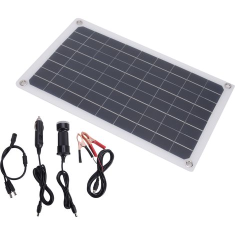 Chargeur solaire 20 W en silicium monocristallin avec double sortie USB CC pour la charge de batteries 12 V