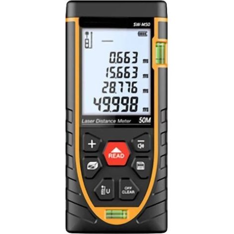 50m Télémètre laser - Outil de mesure avec double niveau à bulle - Télémètre laser numérique portable-Ywey (1/5)