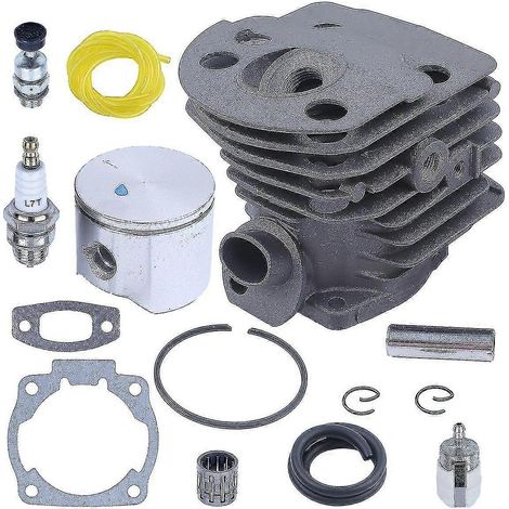 Kit piston-cylindre 45 mm compatible avec les tronçonneuses Husqvarna 50, 51 et 55 (remplace les modèles 503, 60, 91 et 71). Comprend : soupape de décompression, durite d'essence, filtre et joint de t (1/4)