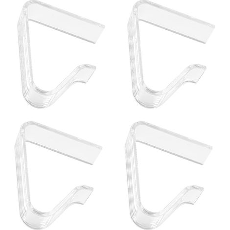 Pinces À Nappe Plastique, 4 Pièces Clips de Nappe Table Anti-Glissant, Clip Transparent pour Fixation de Nappe, Attache Nappe pour Jardin Restaurant Pique-Nique Mariage Fête (Gros) (1/5)