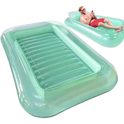 Materassini gonfiabili per adulti  Lettino galleggiante gonfiabile per piscina - Lettino leggero per piscina  Ideale per lago, fiume, feste, giardino, campeggio, cortile e vacanze (1/5)