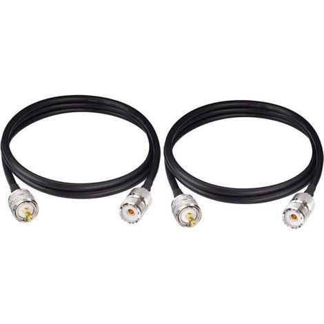 Câble Coaxial UHF PL259 Mâle vers SO239 Femelle RG58 3m Faible Perte (1/4)