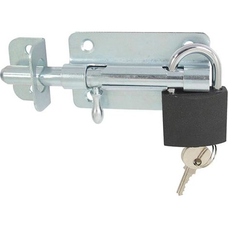 AFBAT - Verrou de box porte cadenas gâche Ø12 mm zingué