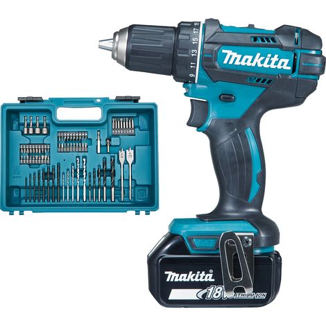 Makita – Perceuse-visseuse sans fil 18V – 2 batteries 3,0Ah – Mandrin monobloc à dégagement rapide – Moteur Brushless – DDF482RFX1 (1/10)