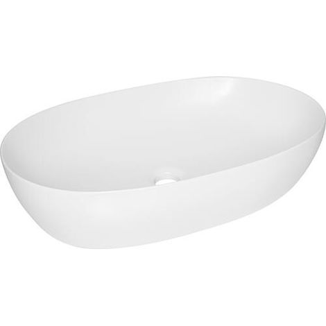 Vasque à poser Elanda 600x400mm en céramique, blanc sans trou de robinet (1/2)