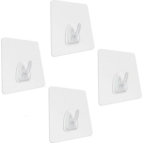 Lot de 4 - Crochet Nano Technologie - Adhère Plus Fort Que des ventouses - Repositionnable à l’Infini