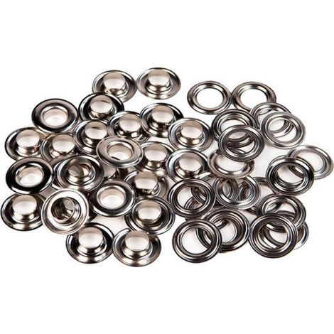 Tarpaulin Shop - Œillets 12 mm en cuivre nickelé, 50 pièces, sans outil (1/4)