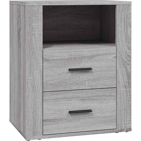 Maison Exclusive - Mesita de noche madera contrachapada gris Sono (1/5)