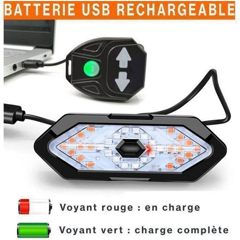 Feu Arrière Vélo - Clignotant Vélo Télécommande Sans Fil - Rechargeable USB Étanche IPX4 - 5 Modes Éclairage - 120 dB Klaxon - 900 mAh (1/5)