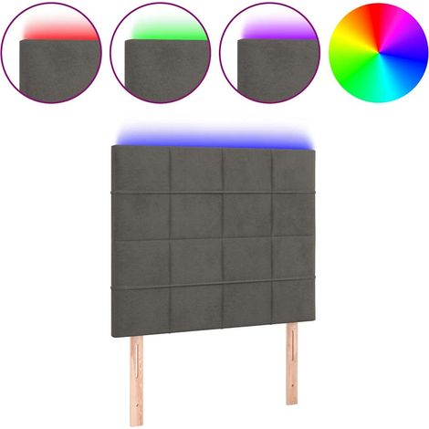 Maison Exclusive - Cabecero con luces LED terciopelo gris oscuro (1/5)