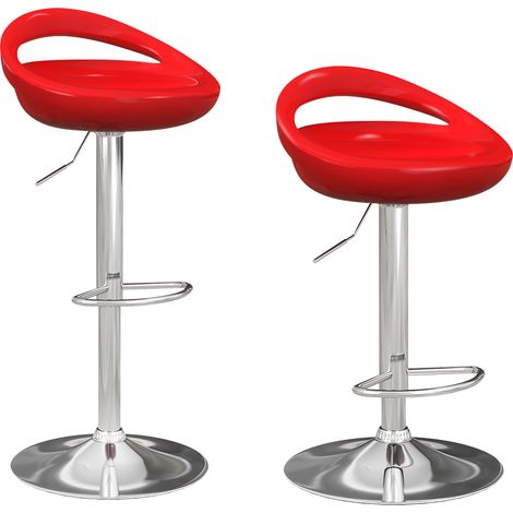 Lot de 2 tabourets de bar réglables VÉRA rouges (1/5)