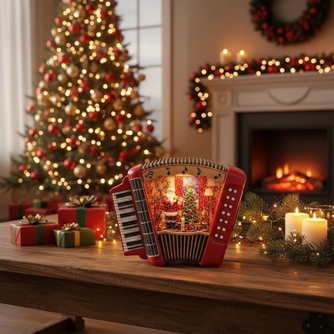 EDG Decorazione Natalizia Fisarmonica Con Musica LED E Movimento H19 (1/3)