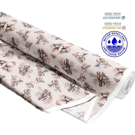 TISSUS DÉCORATIFS D'EXTÉRIEUR OXFORD - Motif perroquet sur un bouquet de fleurs I DR268 (1/5)