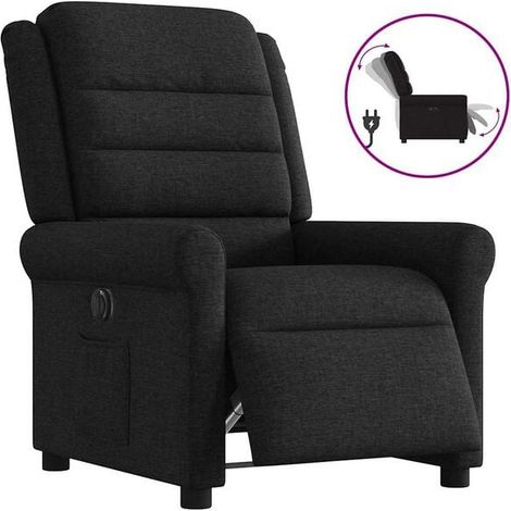 Fauteuil inclinable électrique en tissu noir (1/5)