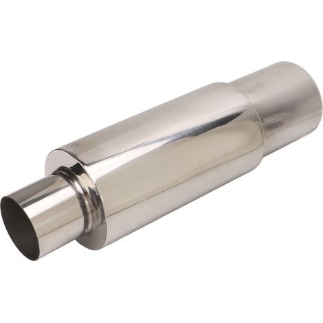 Edelstahl-Auspuffschalldämpfer-Resonator, 2,5-Zoll-Einlass, 3,5-Zoll-Auslass, Endrohr, universell für PKW (1/5)
