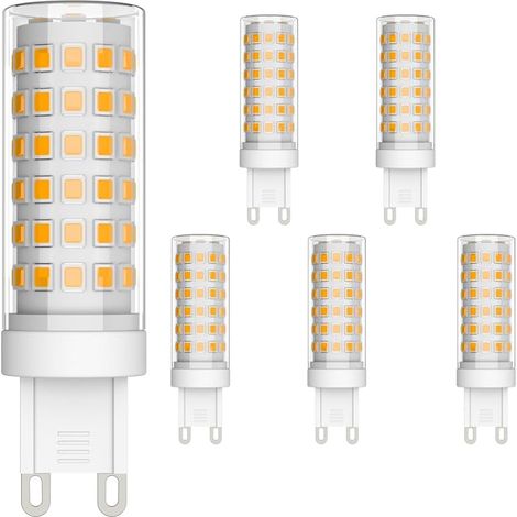 6 Pack Ampoule LED G9 9W Économie d'énergie Équivalent 70W Lampe Halogène G9 LED 360° Angle de faisceau AC220-240V 700LM Blanc Chaud 3000K pour Chambre Salon Cuisin (1/5)