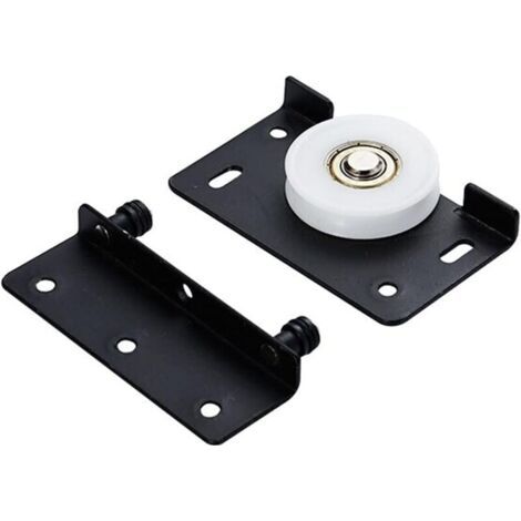 Rouleaux de Roue de Porte, Porte de Pouces de Fer 1 pcs Porte Mobile, Roue de Porte Roue de Piste de Piste coulissante Poulie Mute Poulie Meuble Meubles, Haute qualité (Color : Noir) (1/5)