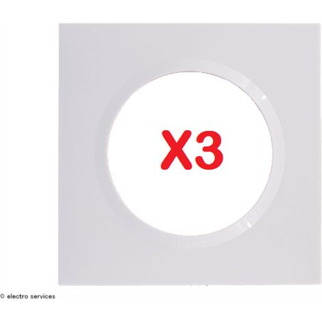 Legrand – Plaque carrée dooxie 1 poste – lot de 3 – Finition blanche – Pour intérieur – Compatible avec mécanismes Dooxie