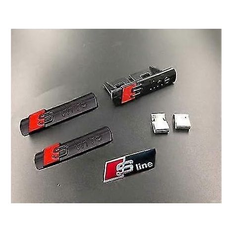 (4 pièces) Ligne S, autocollant métallique 3D, signalétique extérieure pour voiture A3 A4 A5 A6 A7 A (1/3)