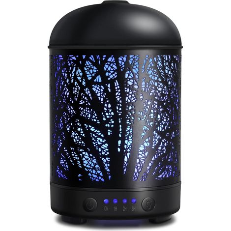 Diffuseur Huiles Essentielles 100ml Humidificateur d'air Ultrasonique Brume Fraîche Arôme Parfum Electrique avec 7-Couleurs Changeantes Arrêt Automatique pour Chambre/Salon/Spa/Yoga/Massage (1/5)