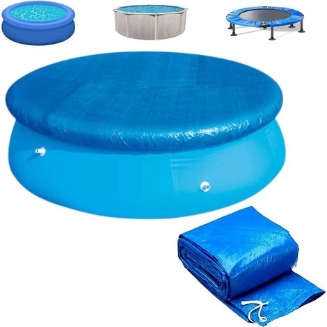 Bâche de Piscine, Ronde, imperméable, pour ø305cm, pour piscines Hors-Sol Protège contre les feuilles facile à poser. (1/5)