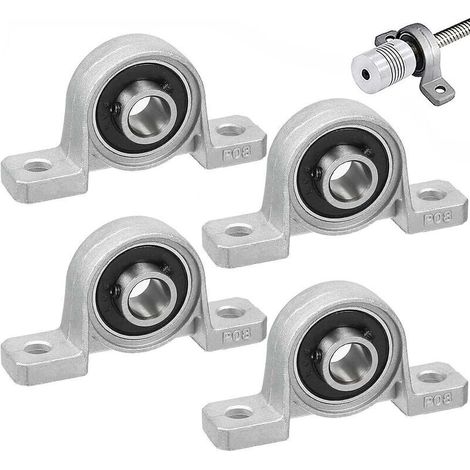 Supporto per cuscinetto, supporto per cuscinetto con flangia da 8 mm, supporto per cuscinetto autoallineante in lega di zinco, cuscinetto orizzontale, confezione da 4 -Crezuo