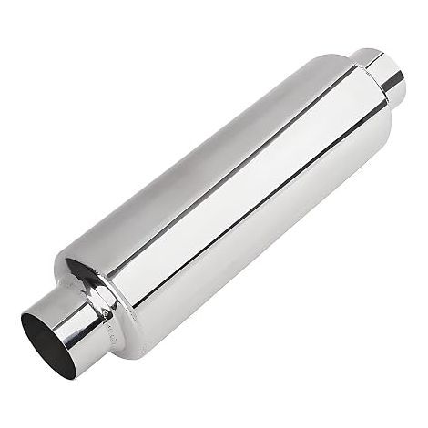 305mm Stainless Steel Car Exhaust Muffler Muffler with 63mm Air Outlet Universal Car Exhaust Pipe Direct Through for Various Vehicles (1/5)
