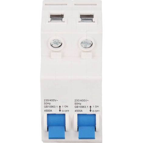 2-poliger 16-A-Fehlerstromschutzschalter (FI-Schalter), 230 V/400 V, manueller Umschalter mit Fehlerstromschutz, Gleichstrom-Leistungsschalter für Verteilerkästen (1/5)