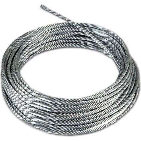 Câble Métallique 10 m - 8 mm -Tendeur en Acier Avec Gaine PVC - Pour Corde à Linge (1/4)