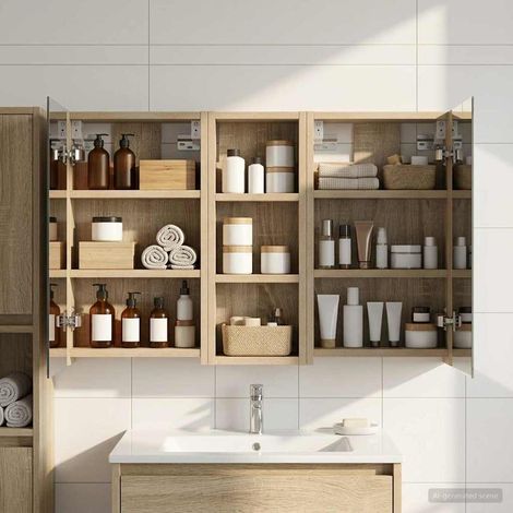 vidaXL Set di Armadi da Bagno 3 pz 80 x 10,5 x 50 cm (1/5)