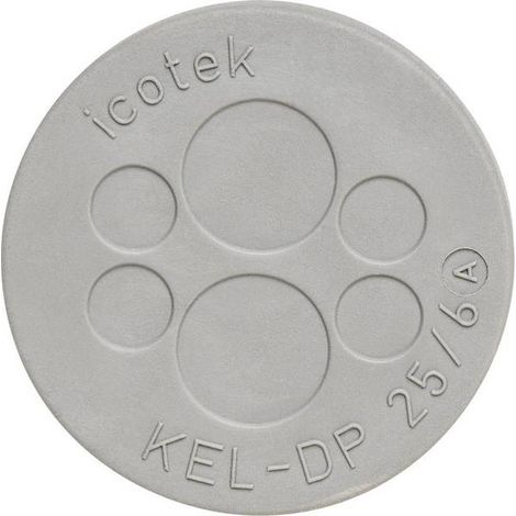 Icotek KEL-DP 32/10 Piastra passacavo Ø (max.) 9.4 mm Gomma Grigio 1 pz.