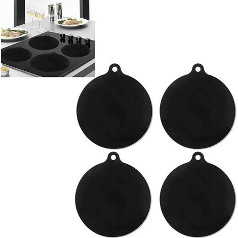 Lot de 4 protections rondes pour plaques à induction, conductrices de chaleur et résistantes aux graisses, diamètre 22 cm. (1/4)
