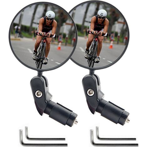 Specchietto retrovisore extra-large per bicicletta in 2 pezzi, specchietto retrovisore a 360 gradi in 2 pezzi per bicicletta, bici elettrica, mountain bike (sinistro + destro), coppia sinistra e destr (1/5)