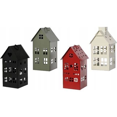 Portavelas navideño, farol de metal, 24 cm, MIX, 1 unidad (1/2)