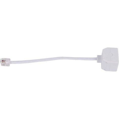 adaptateur du Telephone RJ11 6P4C 1 male a 2 - Blanc