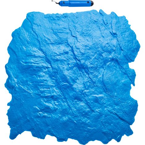 VEVOR Alfombrilla para Sellos de Hormigón 430x430 mm Textura de Poliuretano para Revestimiento de Hormigón para Impresión de Suelo de Pizarra Moldes de Hormigón para Decoración de Exteriores, Azul