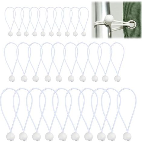 Corde Sandow de 15 cm Accessoire pour Fixation de Bâches Affiches Tentes Bannières et Pavillons Blanc (1/5)
